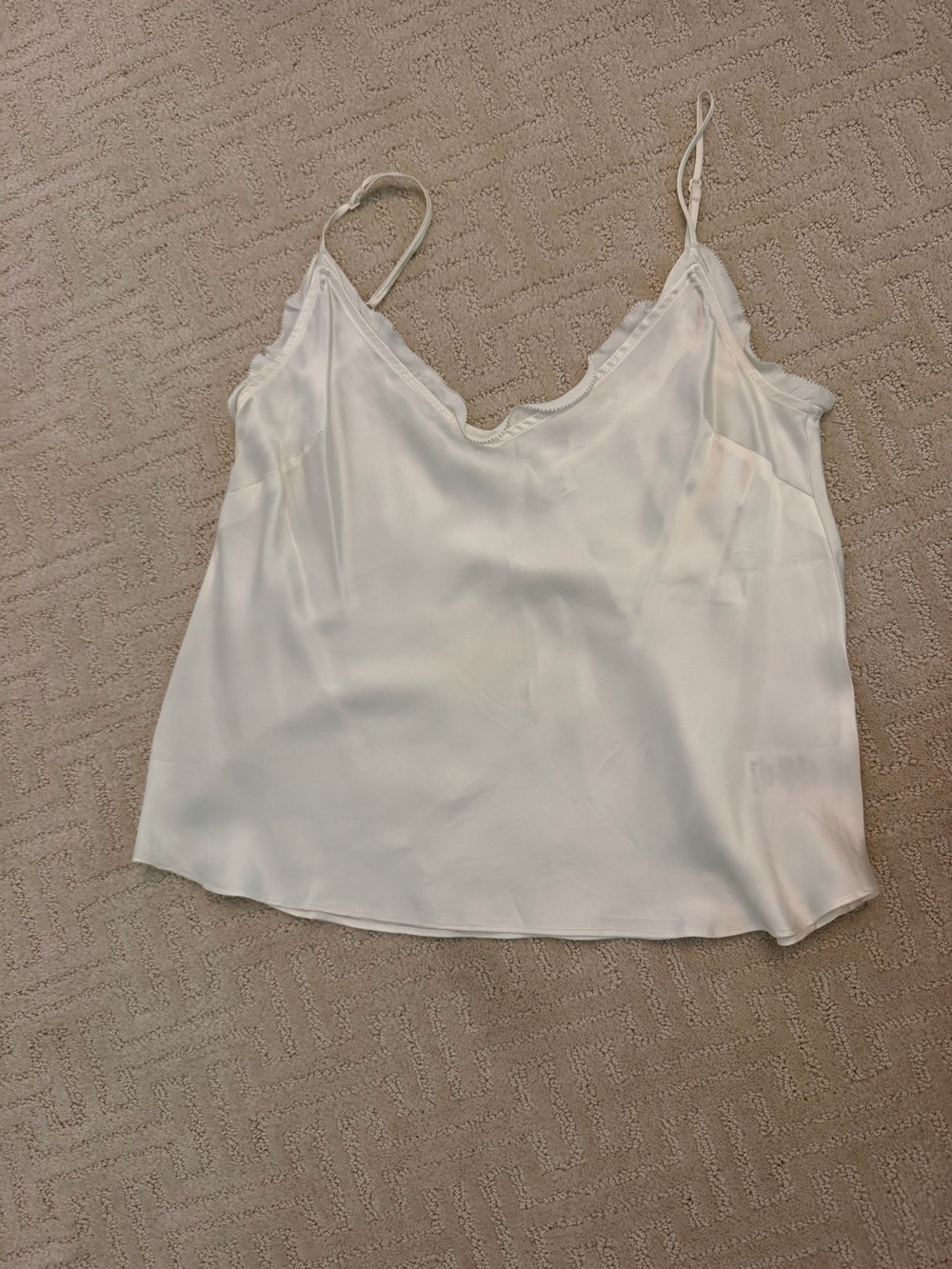 Wilfred Ivory Satin Lace-Trim Cami